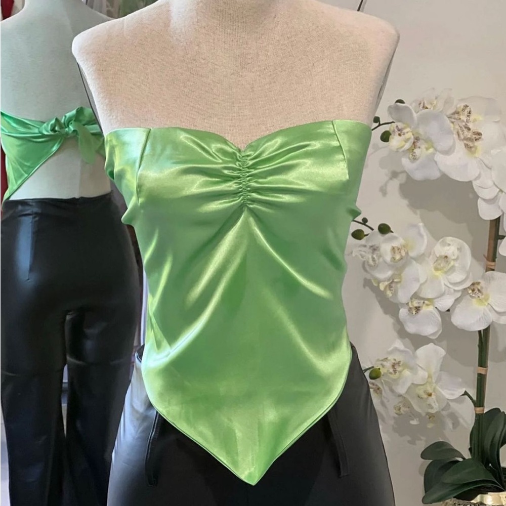 Satin wrap top